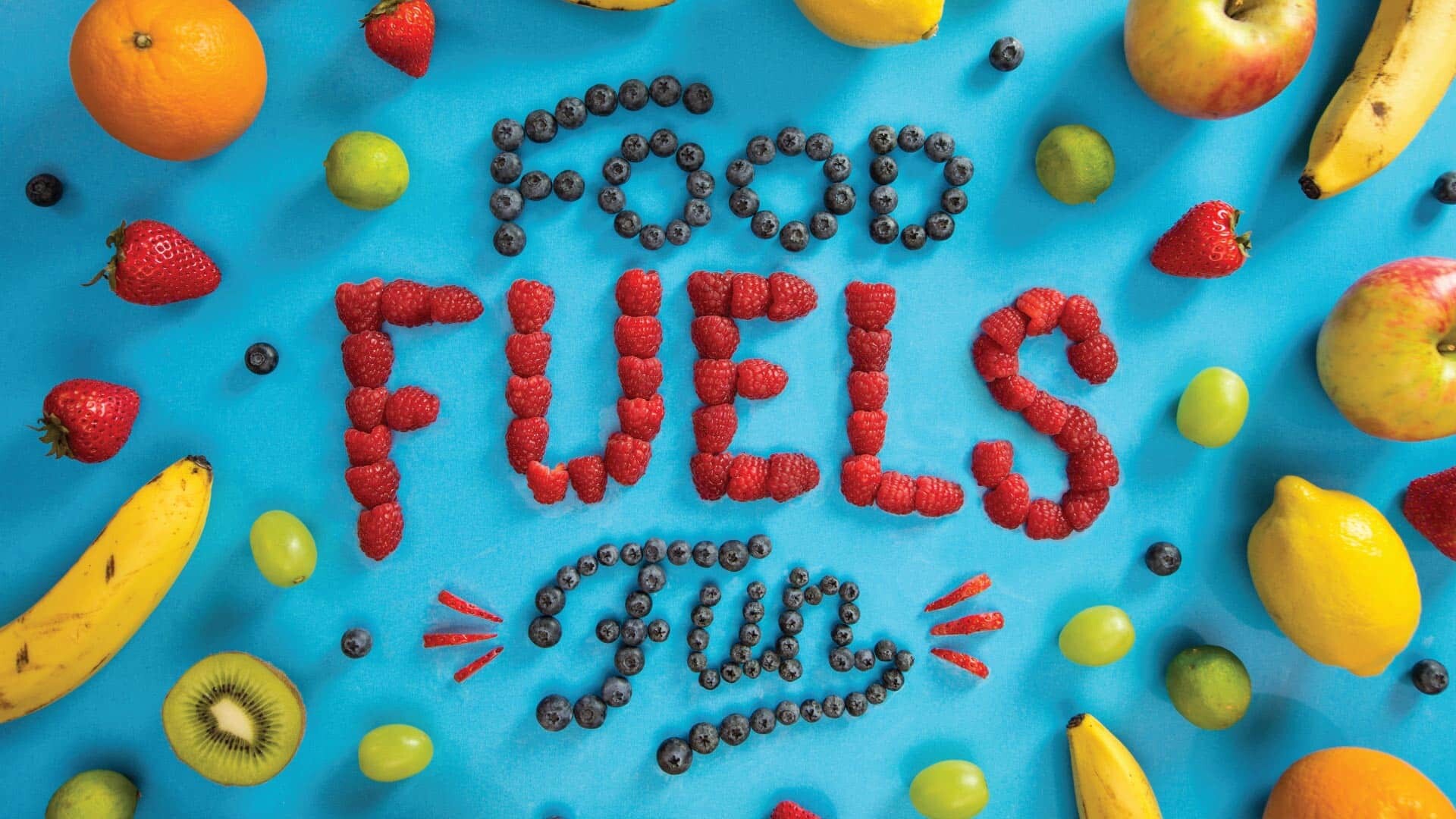 Student Lunch Menu by Agency 877 Colorful blueberries and strawberries spelling out “Food Fuels Fun”